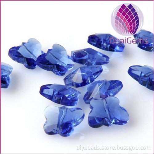 wholesale factory price mix color butterfly 14mm crystal glass beads